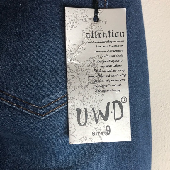 UWD Premium Denimwear NWT distressed blue jeans - Picture 8 of 8